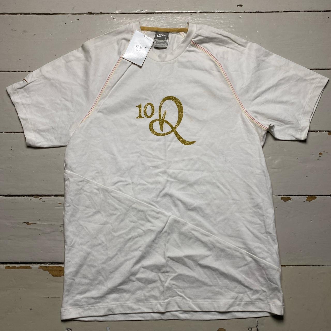 Nike Ronaldinho Vintage T Shirt White and Gold