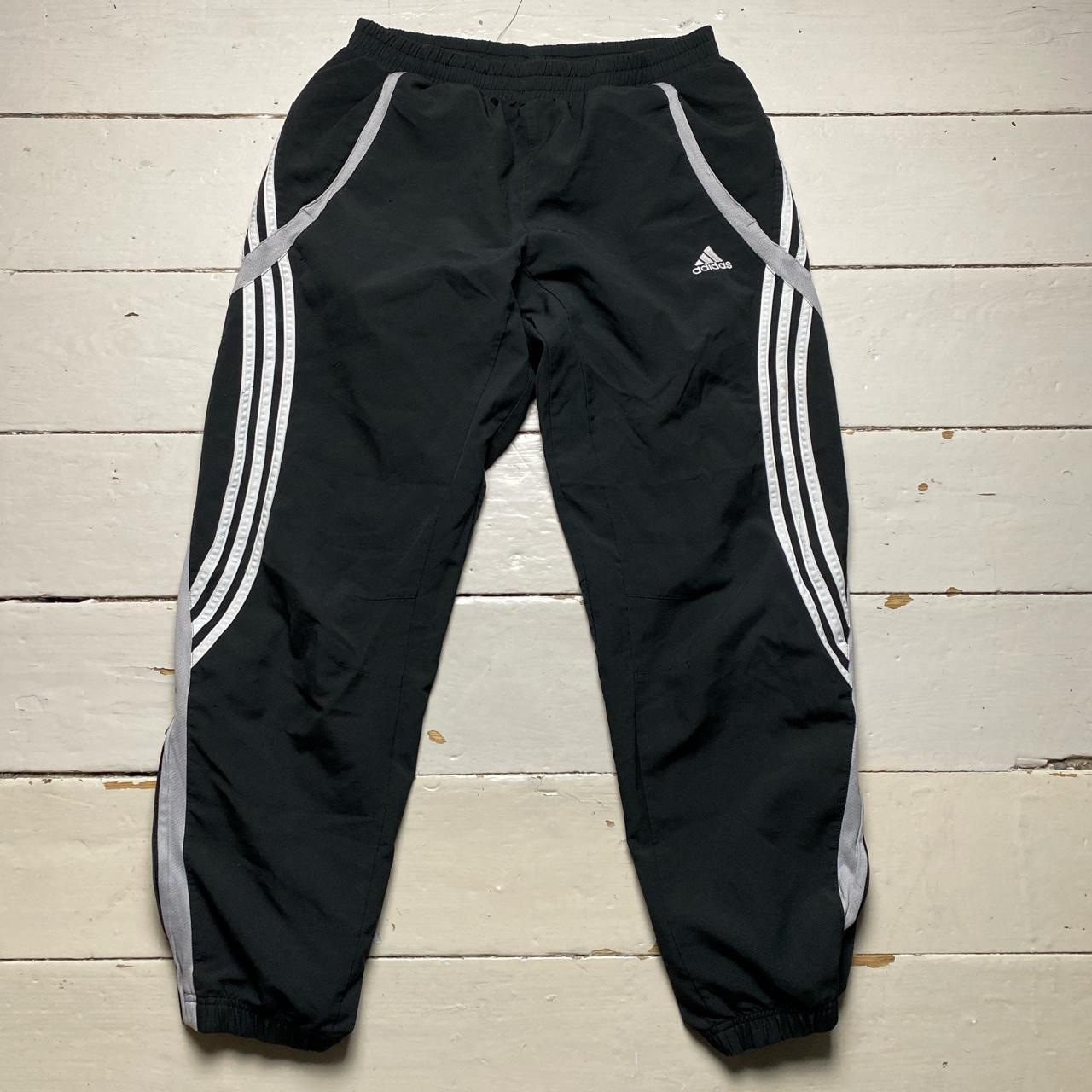 Adidas Vintage Baggy Black and White Shell Bottoms