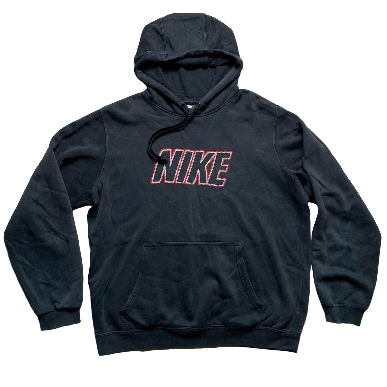 Nike Club Stitch Black Red and White Hoodie (M)