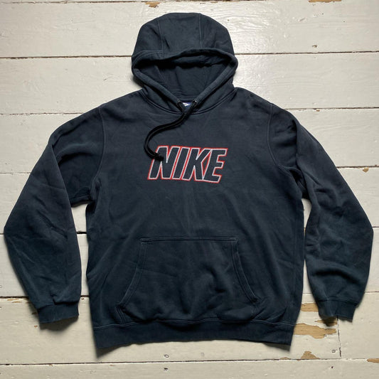 Nike Club Stitch Black Red and White Hoodie