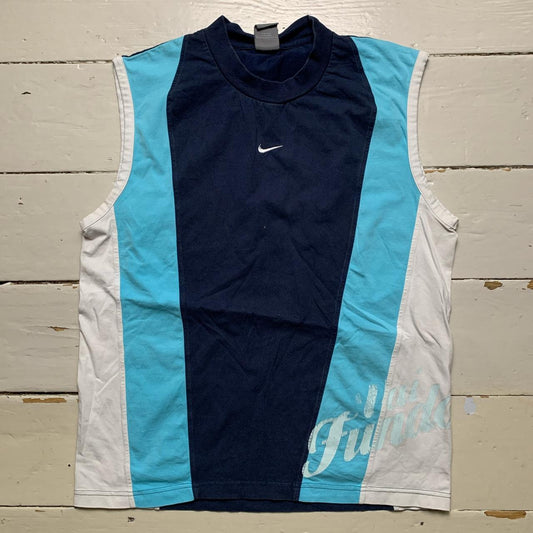 Nike Vintage Centra Swoosh Navy Blue and White Vest