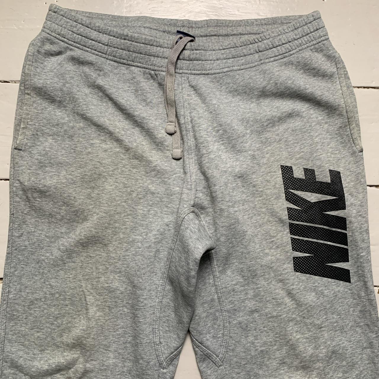 Nike Club Grey and Black Spellout Joggers
