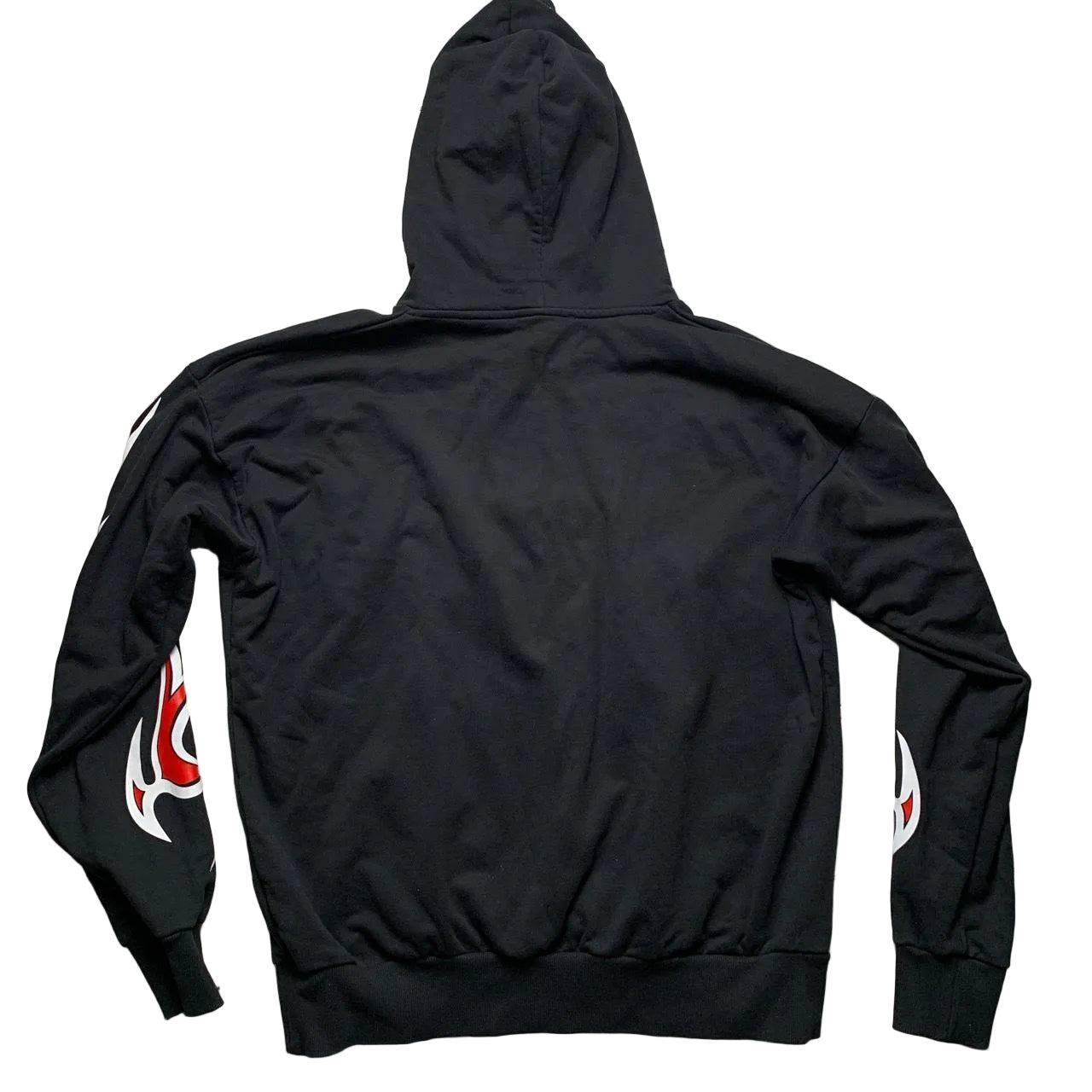 Diesel Only The Brave S-Alby-X6 D$TROY Destroy Black Red Flame and Neon Green Hoodie (2XL)