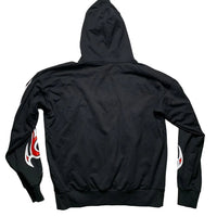 Diesel Only The Brave S-Alby-X6 D$TROY Destroy Black Red Flame and Neon Green Hoodie (2XL)