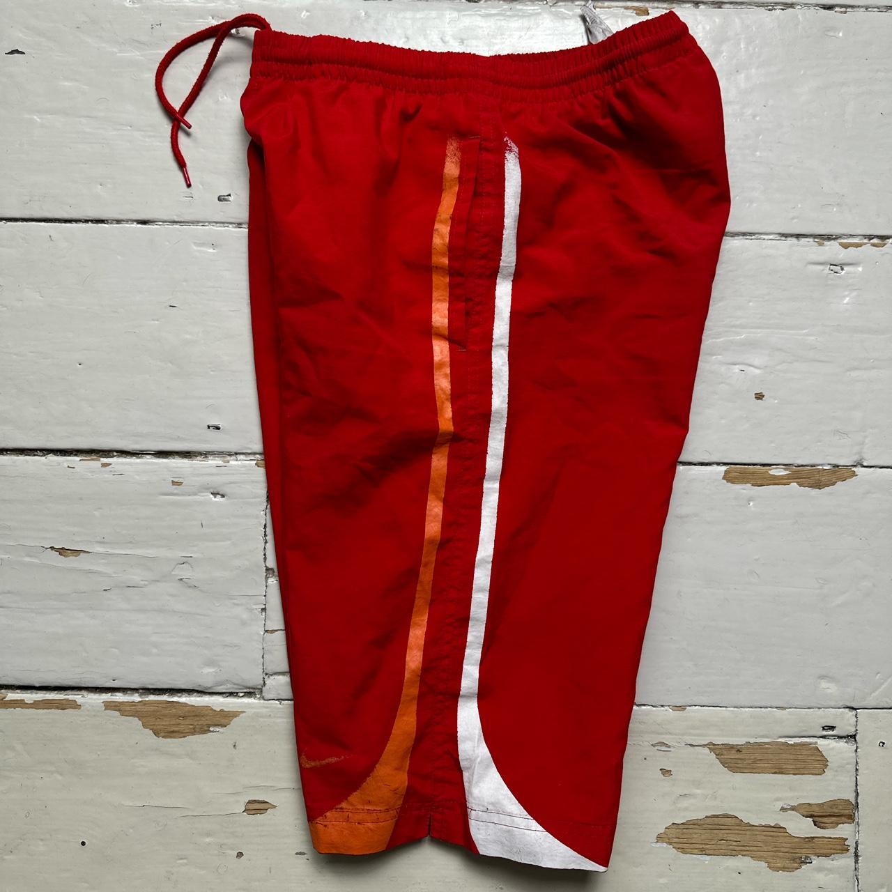 Nike Swoosh Red and Orange Vintage Shorts Womens