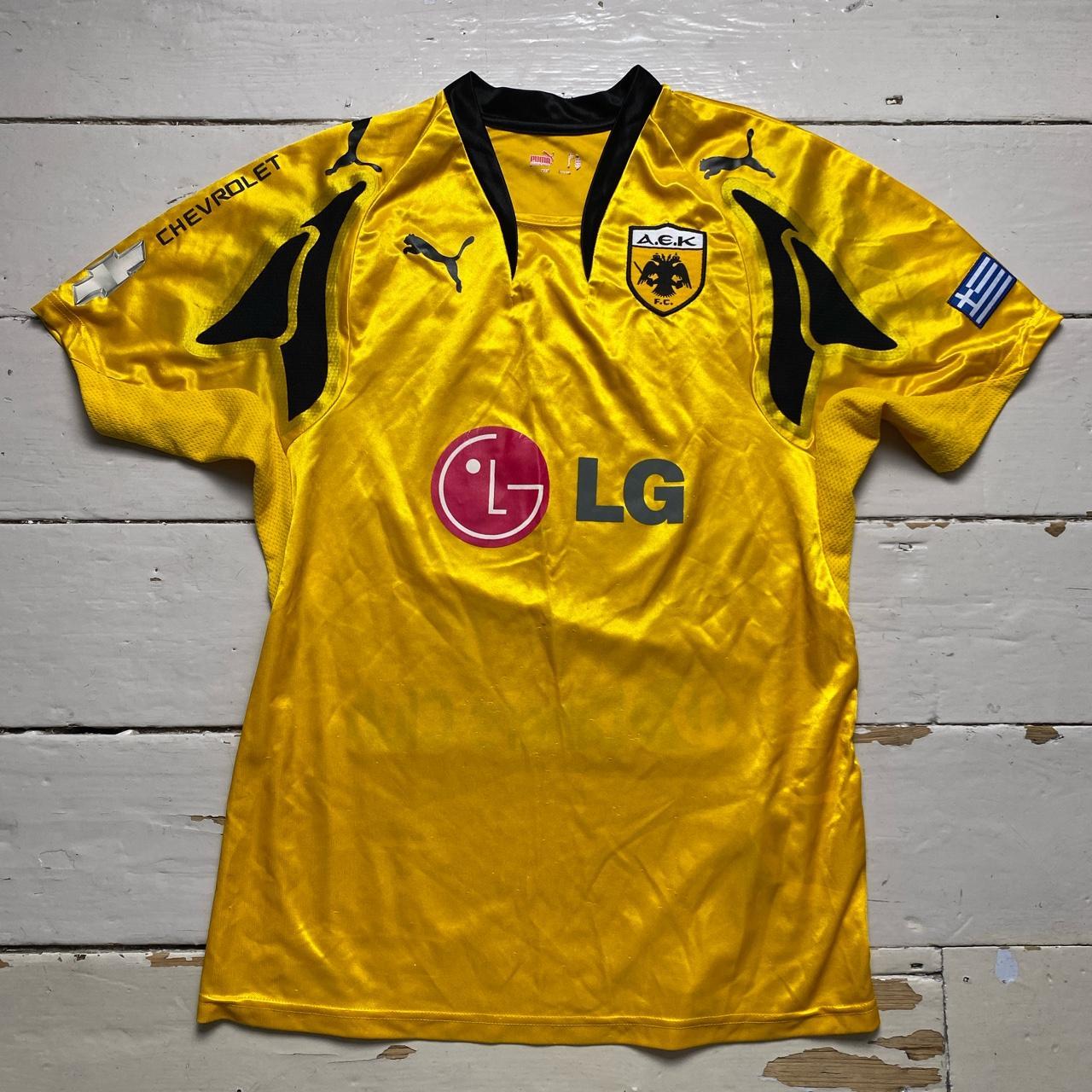 AEK Puma Greece Football Jersey Yellow and Black