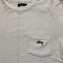 Stussy White and Black Pocket T Shirt (S)