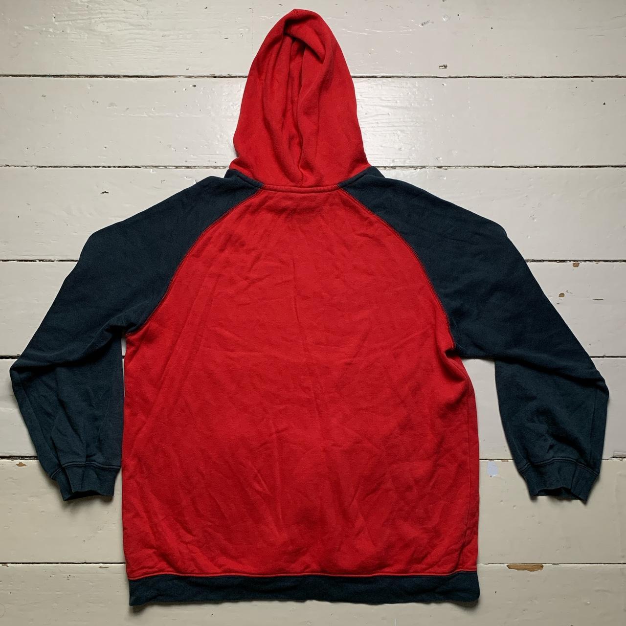 Nike Vintage Y2K Big Swoosh Red White and Black Hoodie