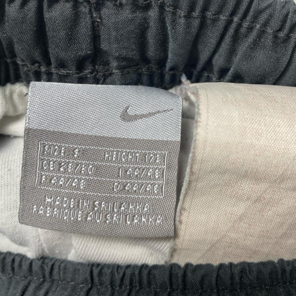 Nike Black and White Swoosh Baggy Trackpant Shell Bottoms (S)