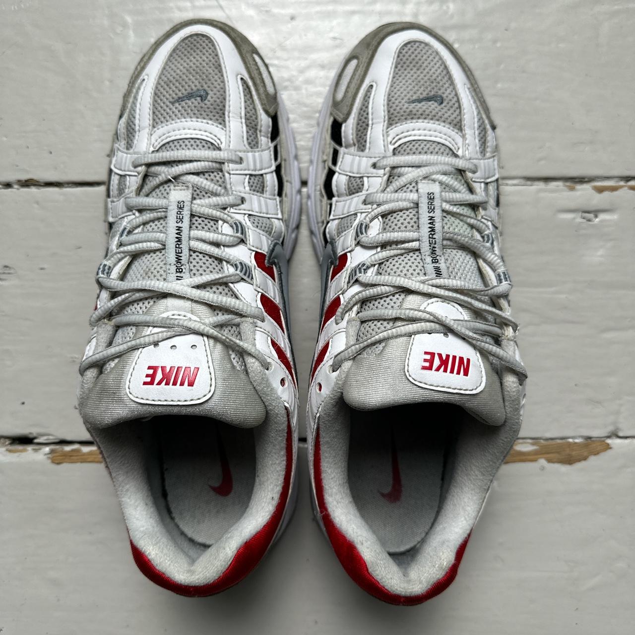 Nike P-6000 White Silver and University Red