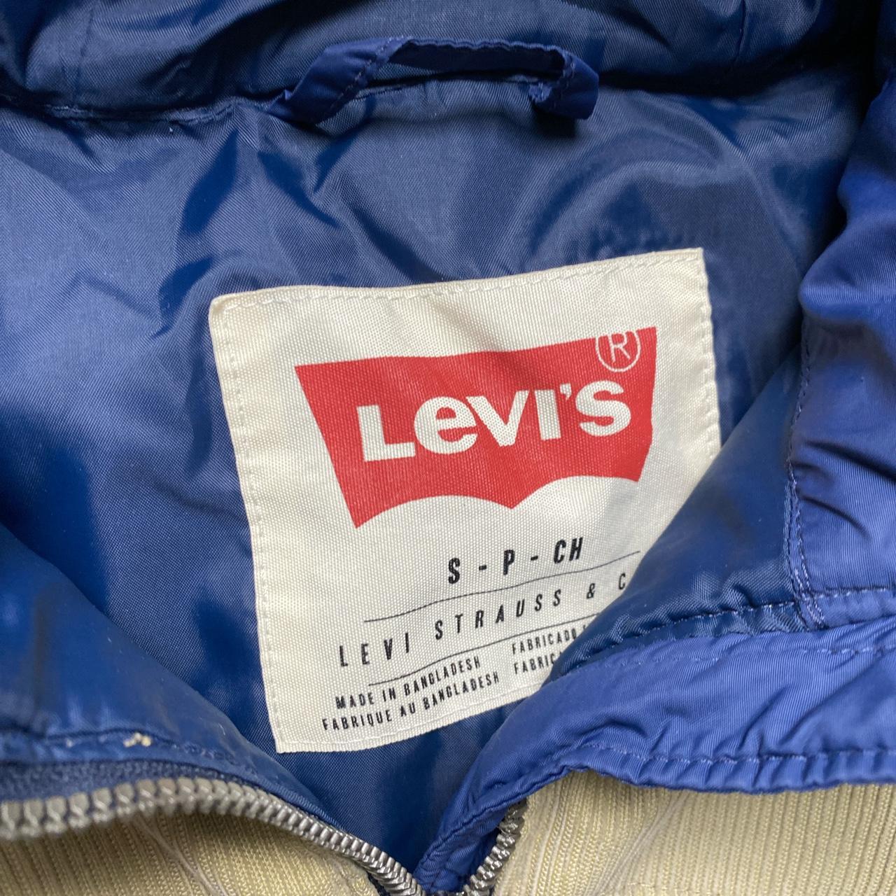 Levis Navy and Cream Corduroy Puffer Jacket (S)