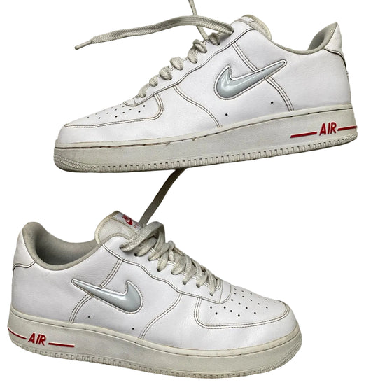 Nike Air Force 1 Jewel White and Red (UK 10)
