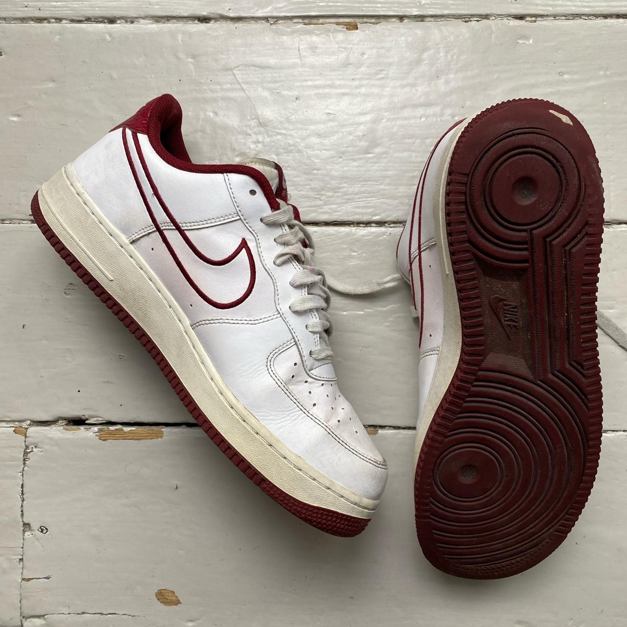 Nike Air Force 1 White and Burgundy