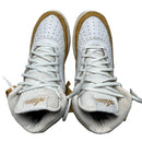 Avirex White and Tan Air Force Style Mid Top Trainers (UK 10.5)