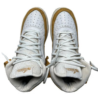 Avirex White and Tan Air Force Style Mid Top Trainers (UK 10.5)