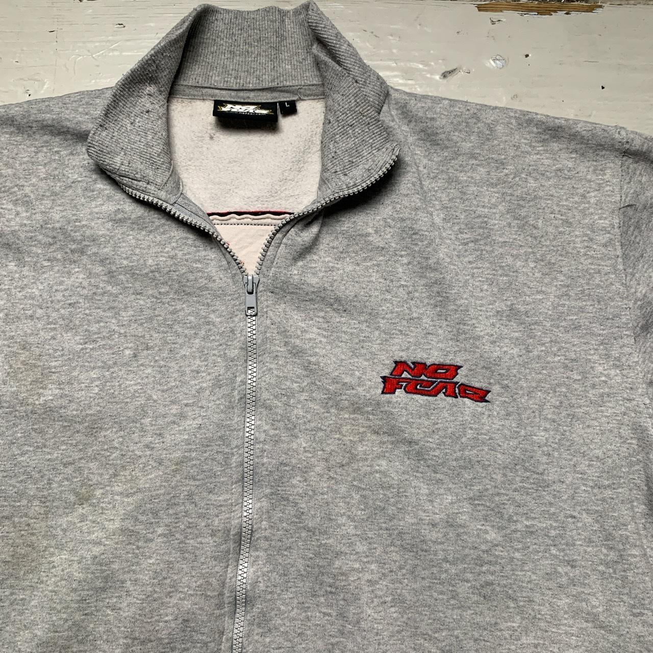 No Fear Eyes Grey and Red Zip Jumper