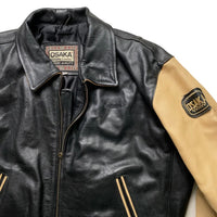 Osaka Champion Red Indian Leather Bomber Jacket (L)