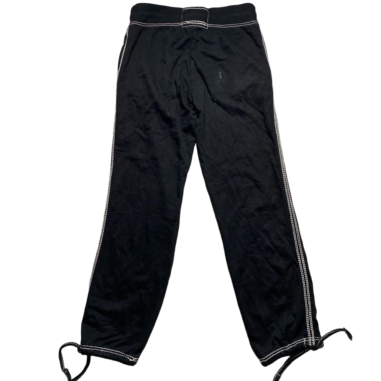 True Religion Black Big White Tri Stitch Baggy Joggers (S)