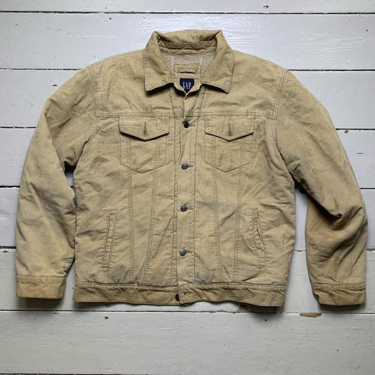 GAP Corduroy Sherpa Denim Jacket Beige Khaki