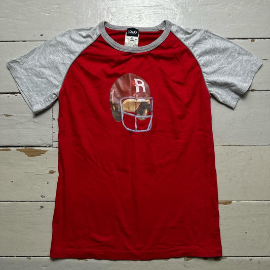 Dolce & Gabbana Vintage Red and Grey T Shirt