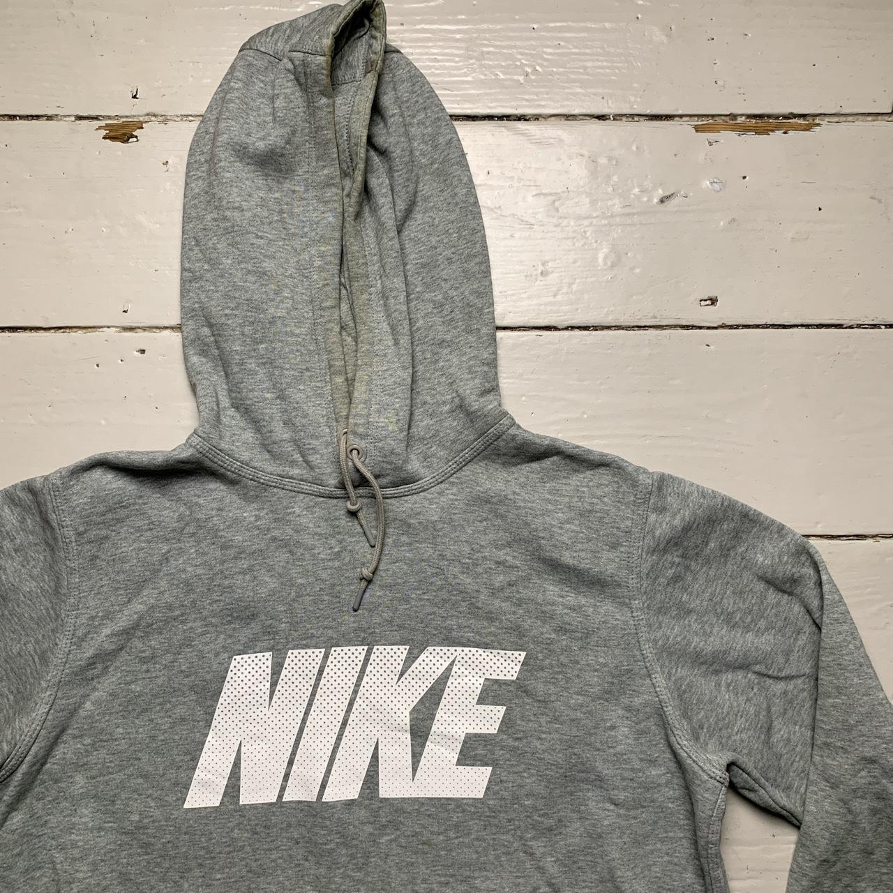 Nike Club Spellout Grey and White Hoodie