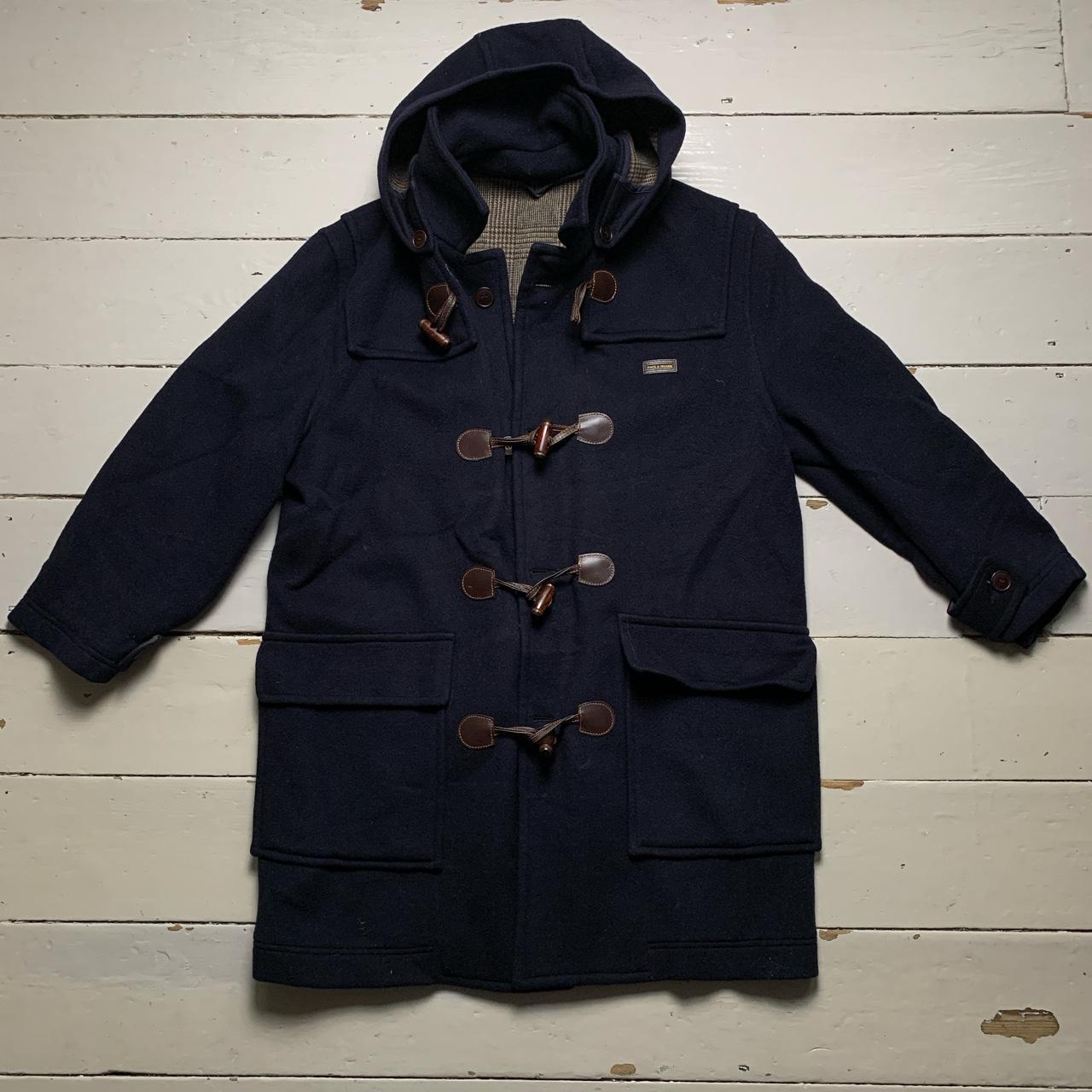 Paul and Shark Tweed Lined Duffle Coat Navy