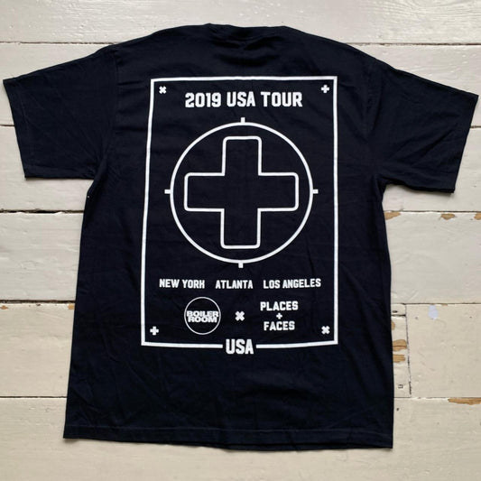 Places Plus Faces Boiler Room 2019 USA Tour T Shirt Black and White