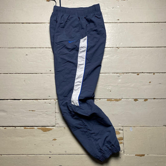 Nike Vintage Shell Trackpant Baggy Bottoms Navy and White
