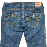 True Religion Billy Navy Yellow Stitch Womens Jeans (30W)