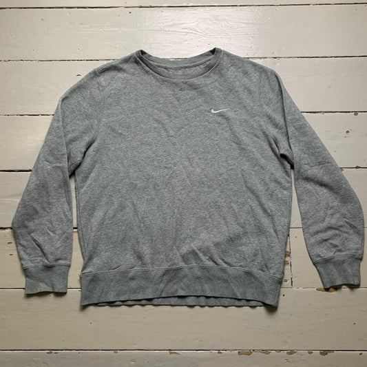 Nike Swoosh Grey and White Jumper