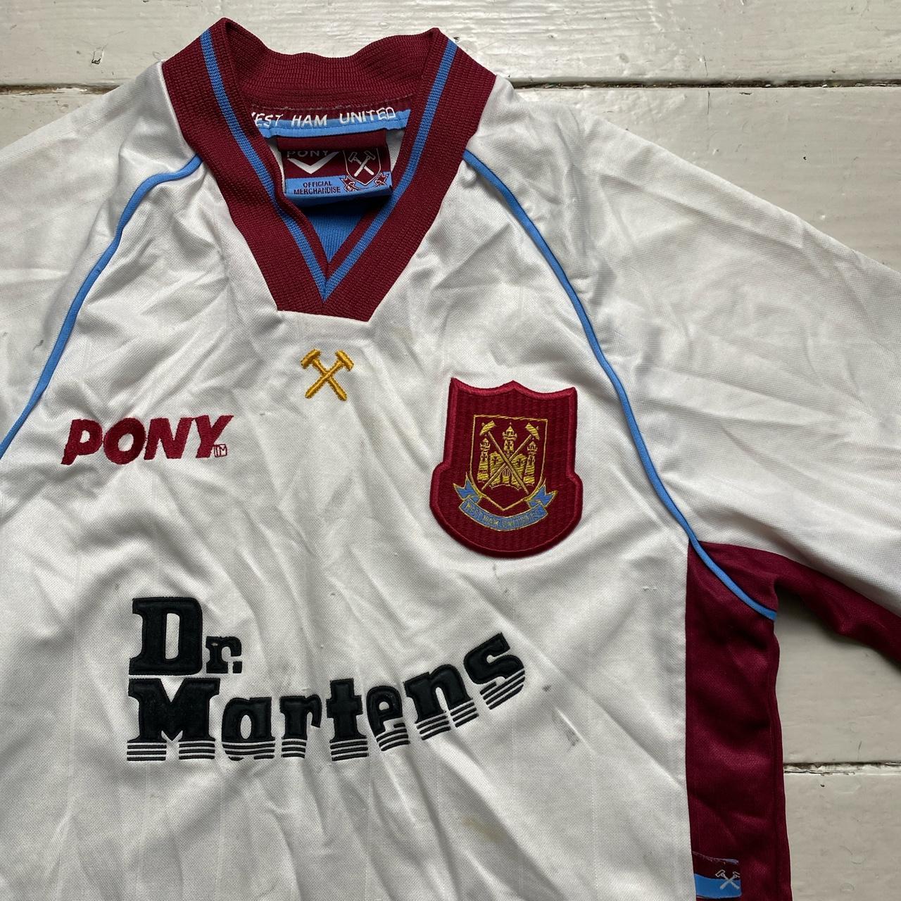 West Ham United Vintage Kids Pony Dr Martens White Football Jersey