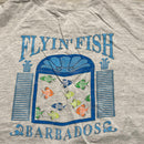 Flyin Fish Cropped Womens Grey Oversized T Shirt (L)