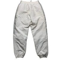 Adidas White and Navy Stripe Shell Track Pant Bottoms (S)