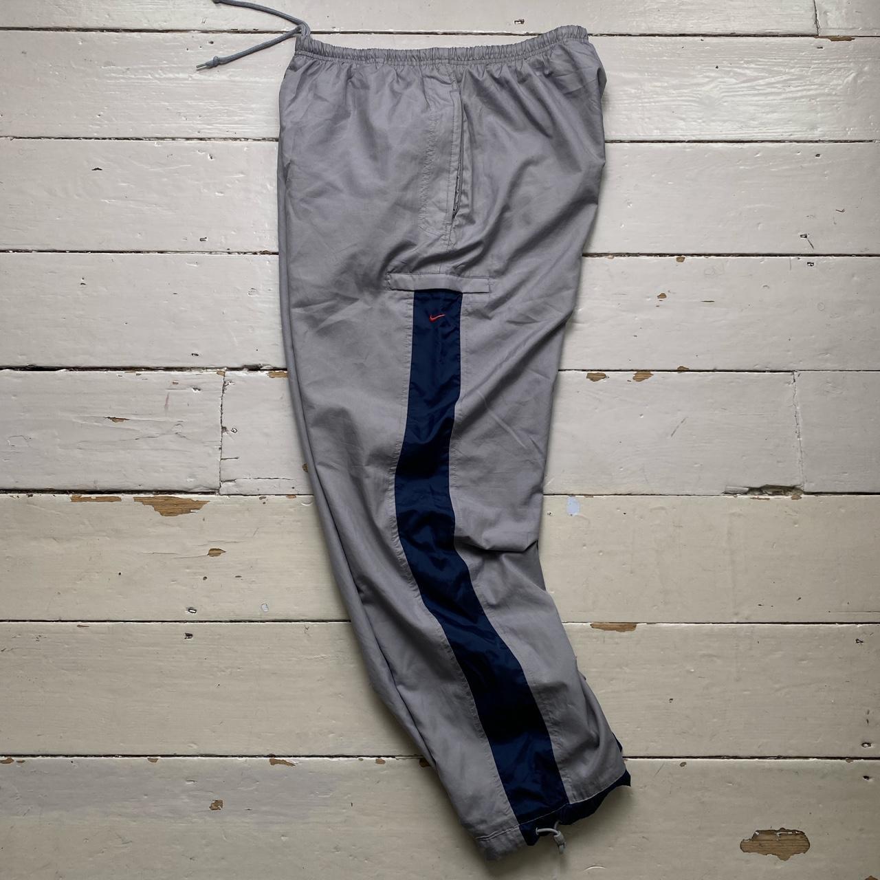 Nike Vintage Baggy Track Pant Cargo Style Shell Bottoms Navy Grey and Red