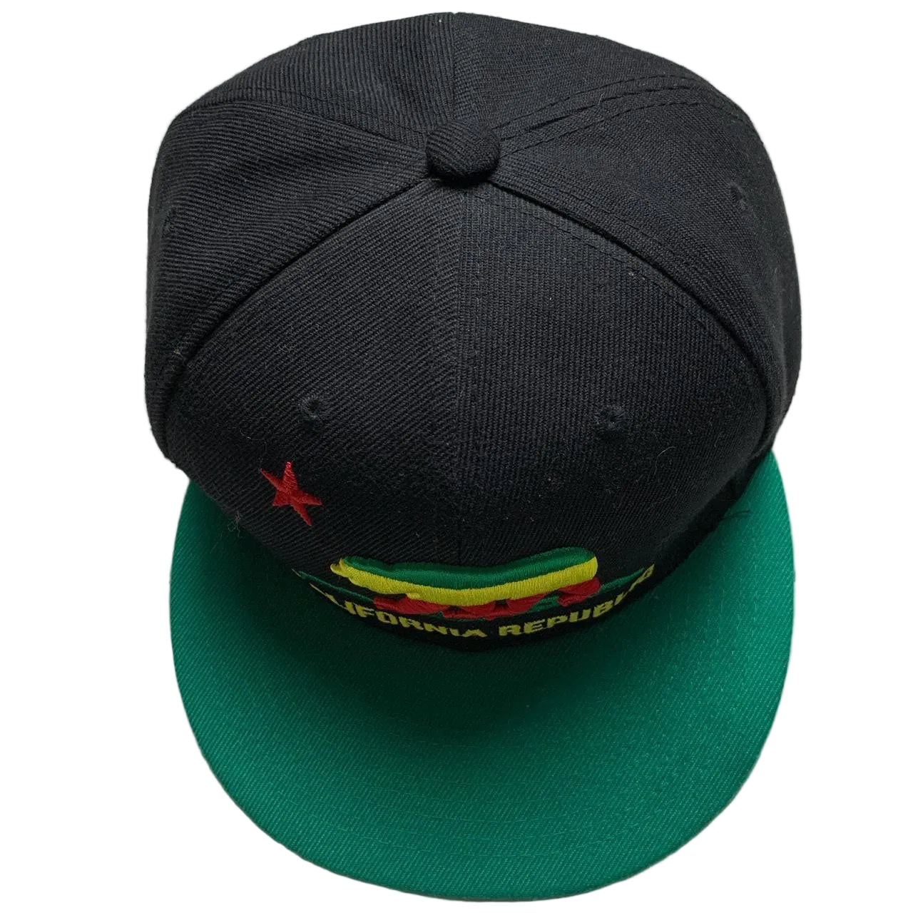 California Republic Black Rasta and Green Snapback Cap