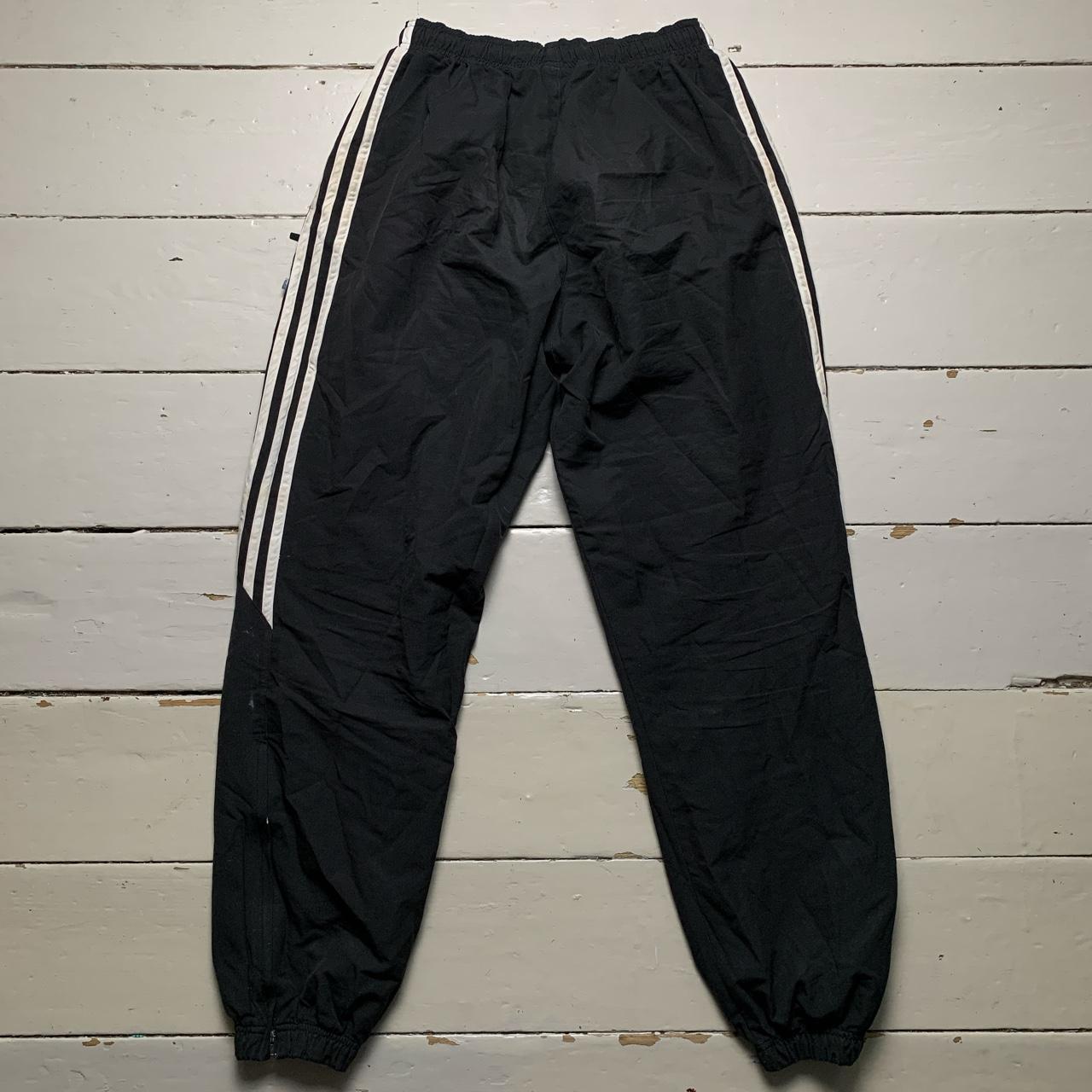 Adidas Vintage Baggy Shell Track Pant Bottoms Black and White