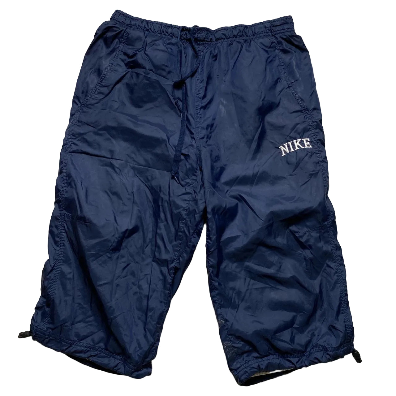 Nike Vintage Baggy Shell Navy and White Track Pant Shorts (M)