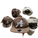Lot 29 Atlanta Braves A Brown and White Dog Ear Trapper Fitted Cap