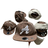 Lot 29 Atlanta Braves A Brown and White Dog Ear Trapper Fitted Cap