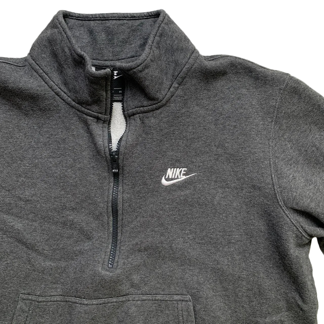 Nike Swoosh Grey and White Zip Jumper (XL)