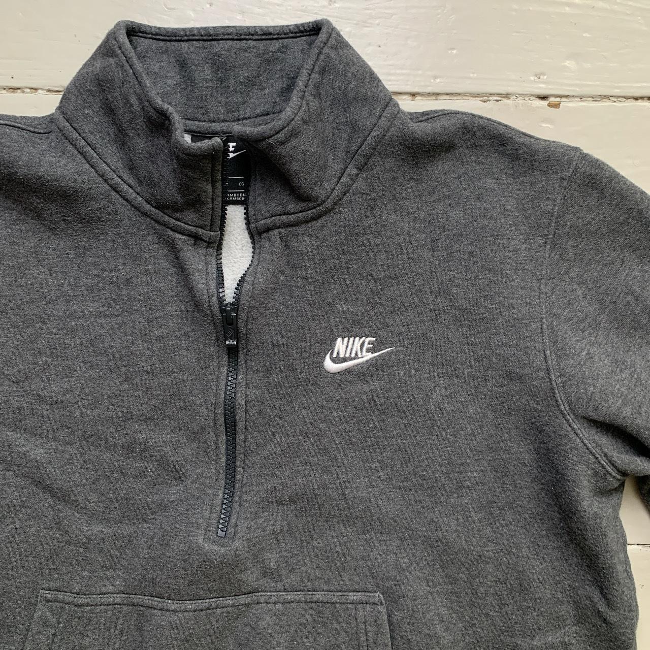 Nike Swoosh Grey and White Zip Jumper