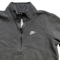 Nike Swoosh Grey and White Zip Jumper (XL)