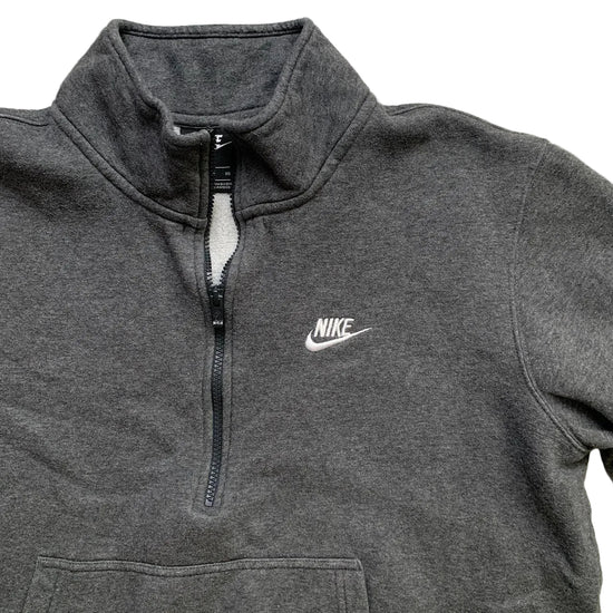 Nike Swoosh Grey and White Zip Jumper (XL)