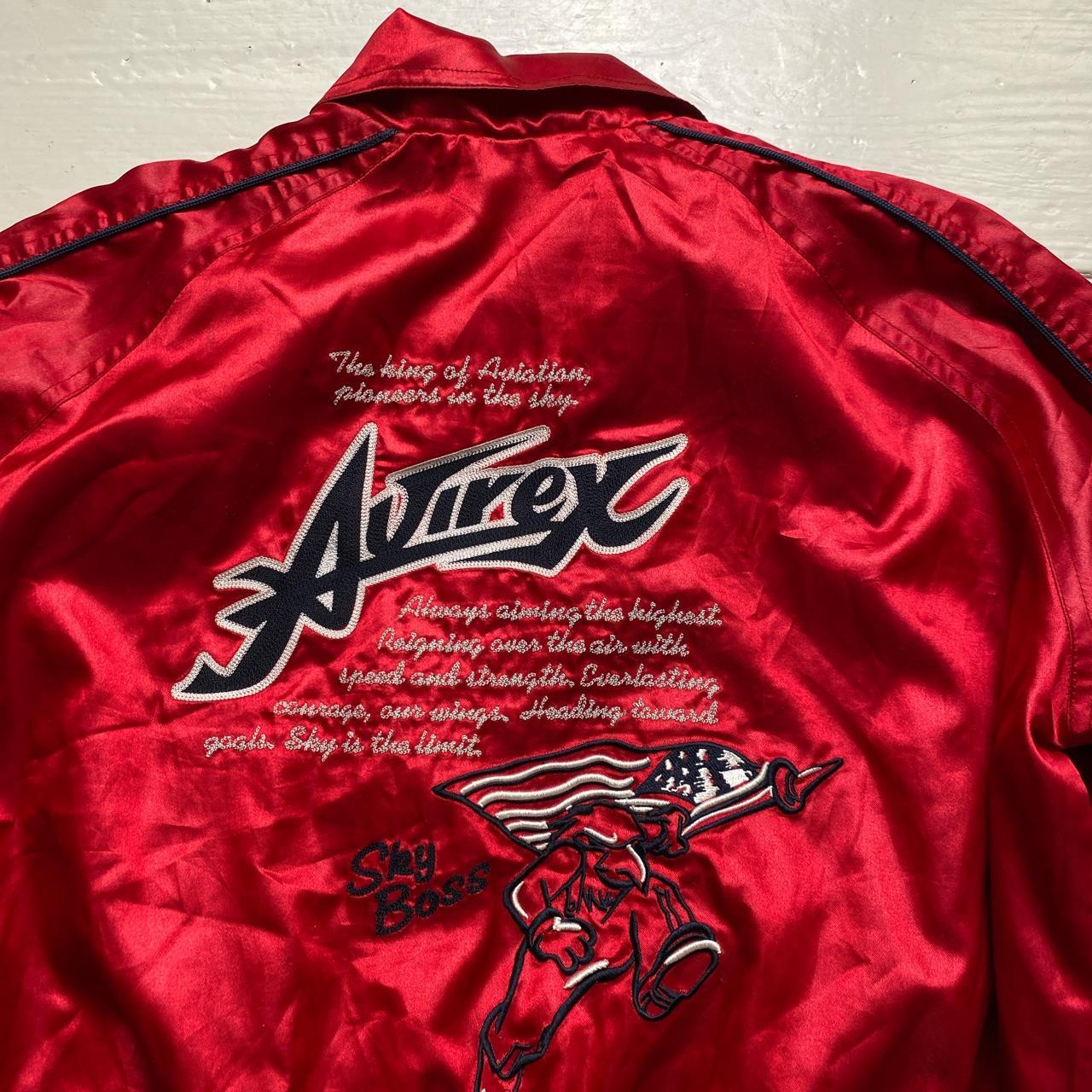 Avirex Vintage Red Satin Bomber Jacket