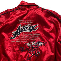 Avirex Vintage Red Satin Bomber Jacket (M)