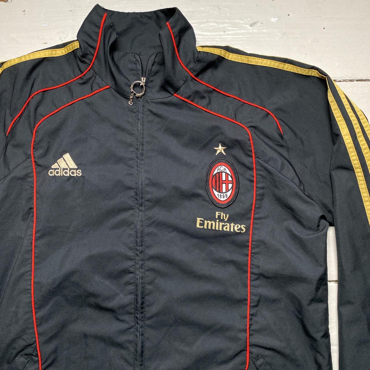 AC Milan Football Vintage Black Gold and Red Shell Tracksuit