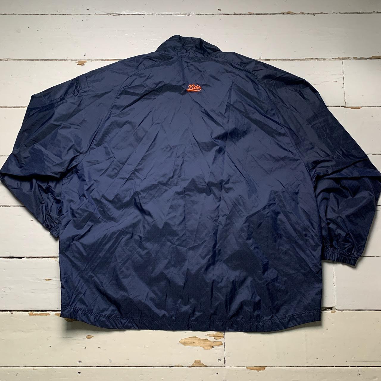 Nike Vintage 90’s Navy and Orange Swoosh Shell Tracksuit Half Zip Skidoo Jacket