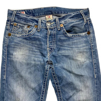 True Religion Mickey Big T Light Blue Big White Stitch Jeans (34W)