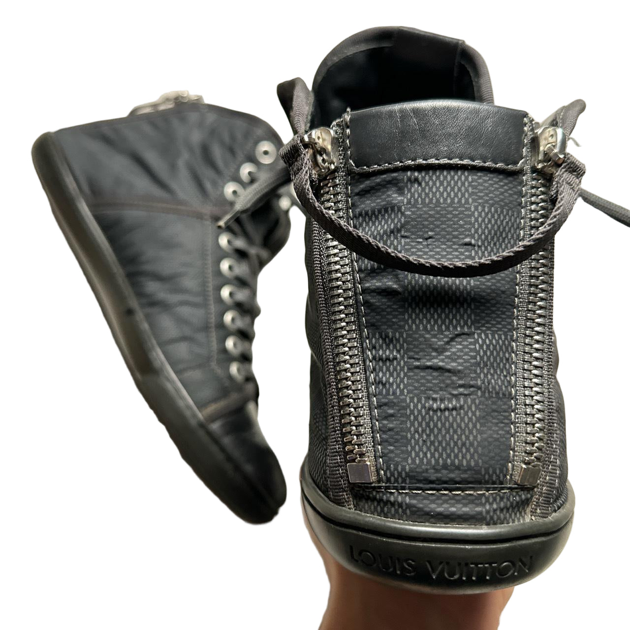 Louis Vuitton Monogram High Trainers Black (UK 9.5)