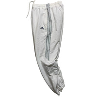 Adidas White and Navy Stripe Shell Track Pant Bottoms (S)